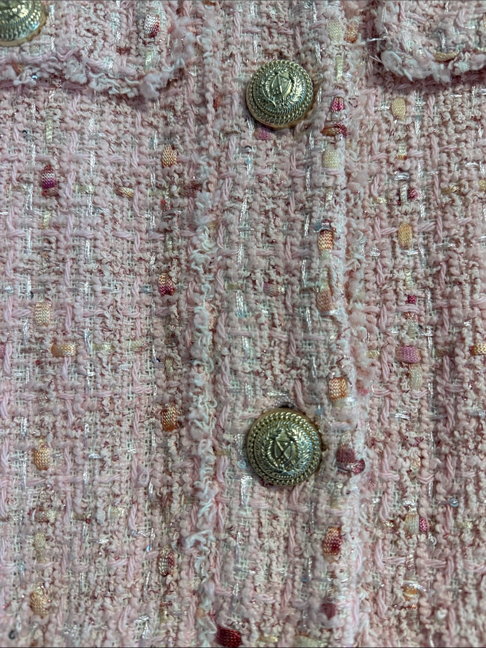 Generation Love Pink Tweed Blazer Size Small | Gold Chain Details - Picture 4 of 8